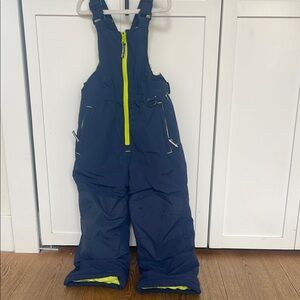 Amazon Essentials Kids Overalls in Navy and Neon Yellow